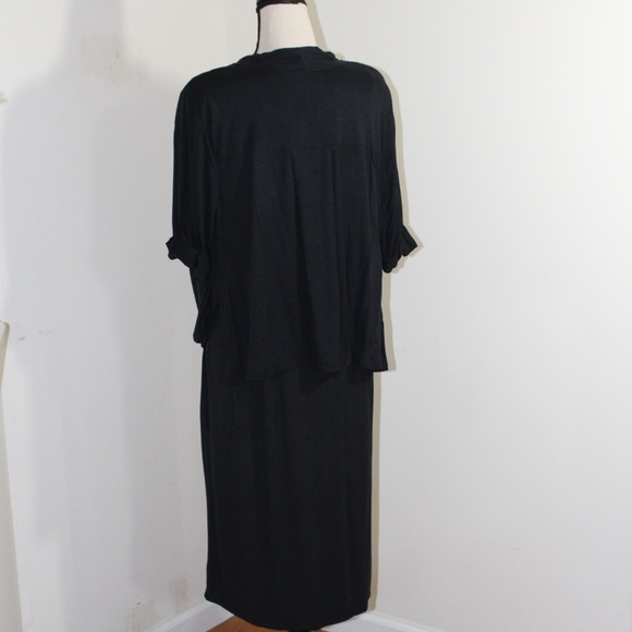 H By Halston, Drape Knit Twist front sheath dress - Picture 4 of 13